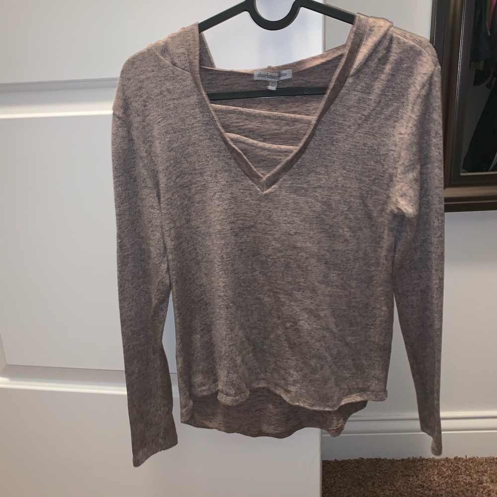 Cropped hooded sweater